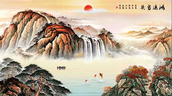 菏泽山水全瓷壁画