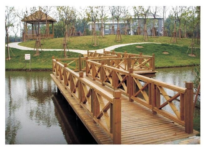 淄川区砖垛防腐木围栏设计,围栏