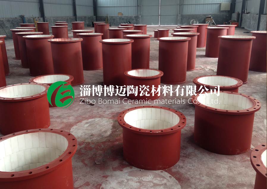 吉林电厂浆液循环管耐磨陶瓷管道弯头施工 欢迎来电 淄博博迈陶瓷材料供应