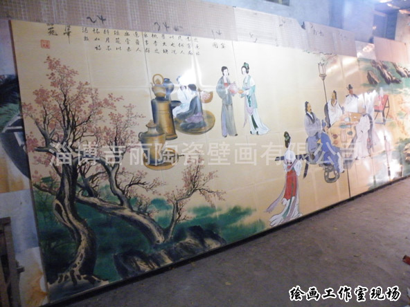 唐山寺庙手绘壁画订做「淄博吉丽陶瓷壁画供应」