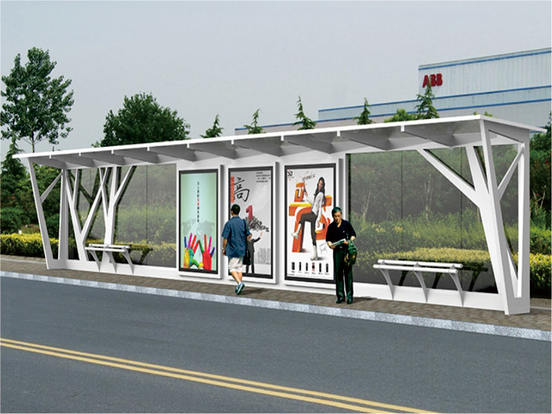 重庆不锈钢公交站亭设计,公交站亭