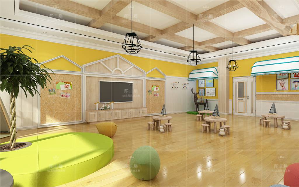 幼儿园是孩子们入园以后日常活动的场所,在设计和装饰过程中,布局和构思都要根据孩子们的特征和需求了设定,下面我们来盘点下幼儿园装饰理念构思及布局设计。 1、幼儿园室内大厅在构思理念上,要以吸引孩子们的注意力为主要内容,尤其是色调选择,比较好以清新、鲜亮、活泼的色调为主,比如明黄色,橙黄色等,都比较符合孩子的审美,很容易***孩子们的心理。