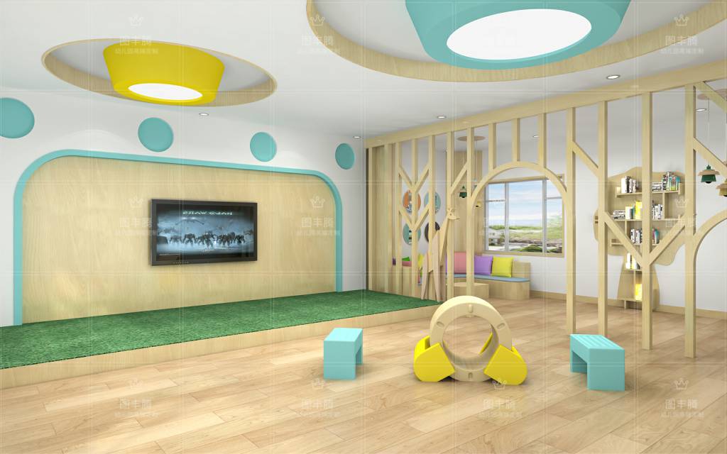 幼儿园装修风格1、简欧风格: 幼儿园如果采用欧式装修,一定是那种简欧风格。简单的吊顶造型,相对简单的线条。体现出整个幼儿园的层次即可。过于复杂的造型,分散幼儿的注意力,影响老师的授课。 幼儿园装修风格2、主题展现风格: 主题展现风格幼儿园的所有主题展现,就是在幼儿园装修设计中,运用顶面和墙面的造型营造出一种童话般的世界或一种意境。