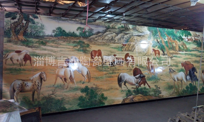 重庆手绘全瓷壁画来样定做「淄博吉丽陶瓷壁画供应」